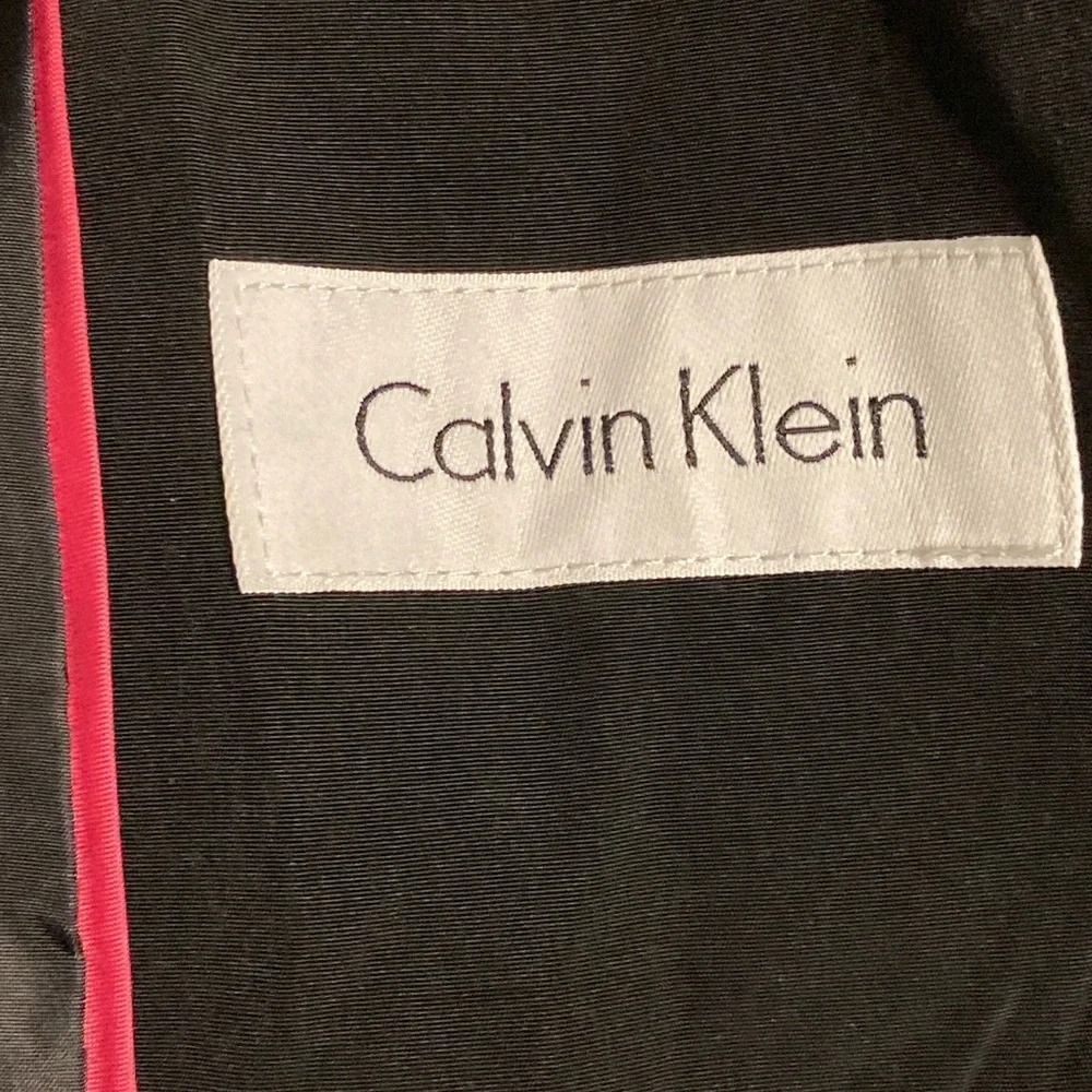 Calvin Klein Classic Black Trench Coat Small S - Picture 10 of 12